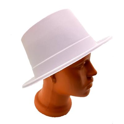 Beyaz Renk Plastik Nubuk Kadife Flok Kaplama Fötr Şapka 11 cm